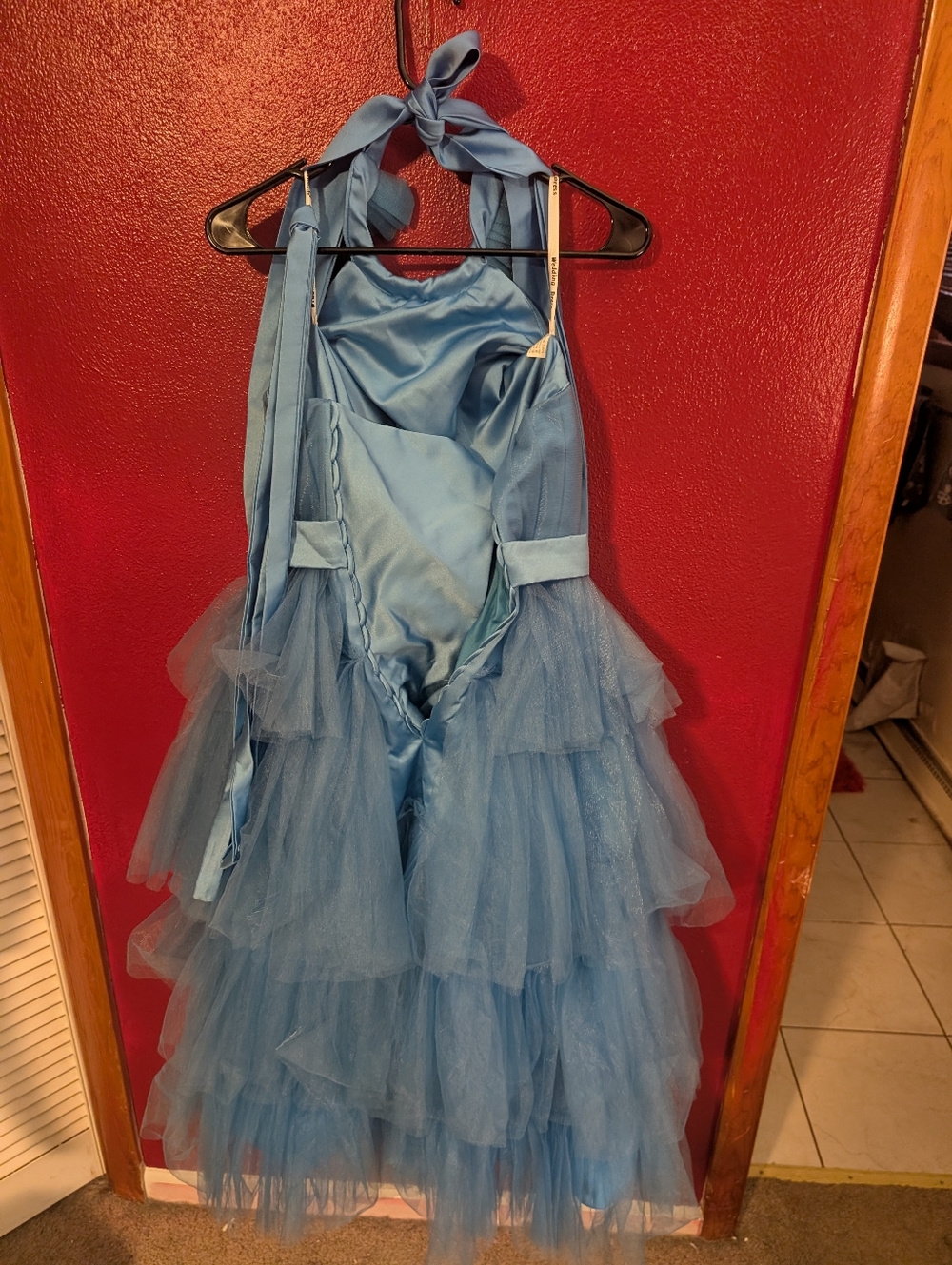 Blue Tiered Tulle Halter Dress - Picture 2 of 5